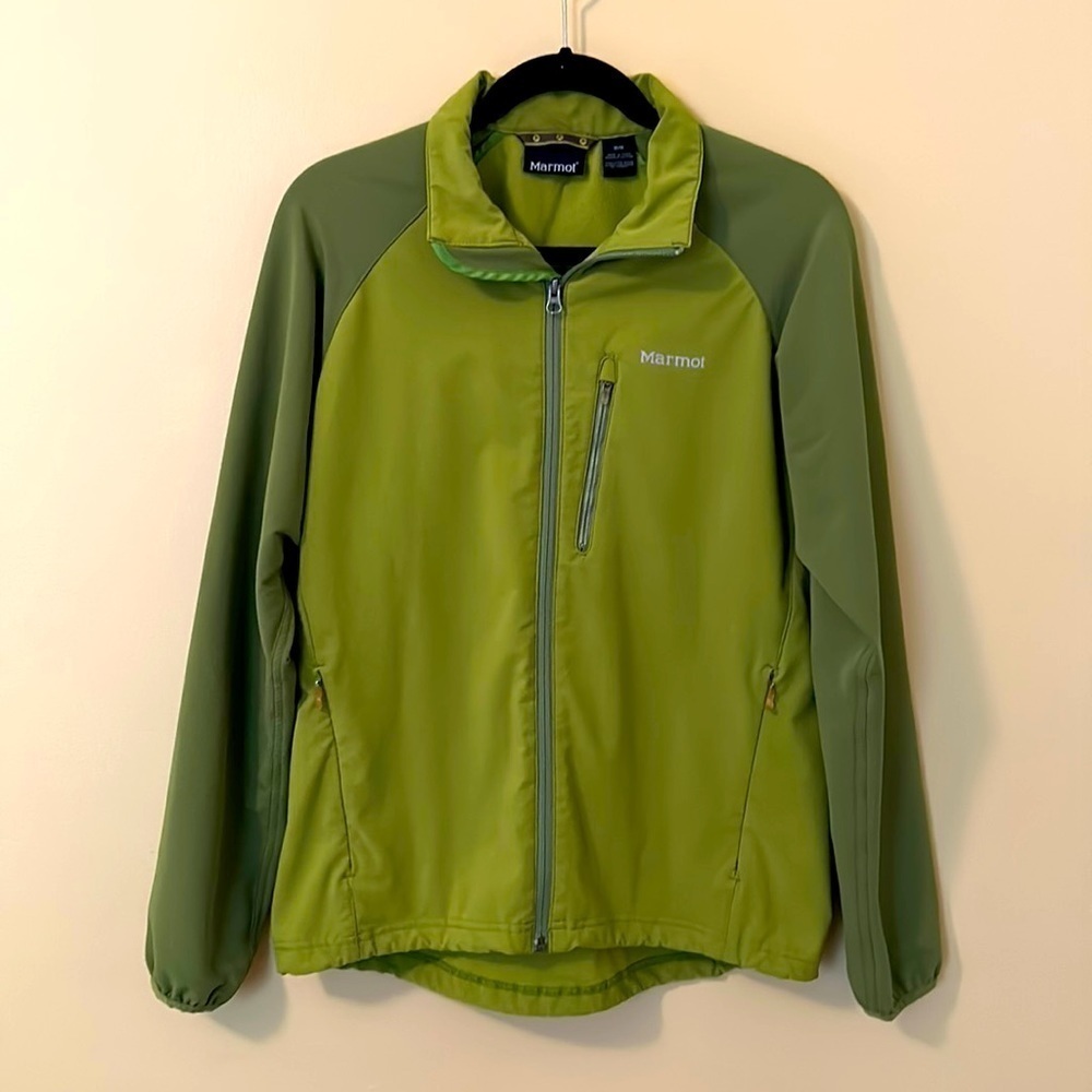 Marmot size M colorblock soft shell jacket green